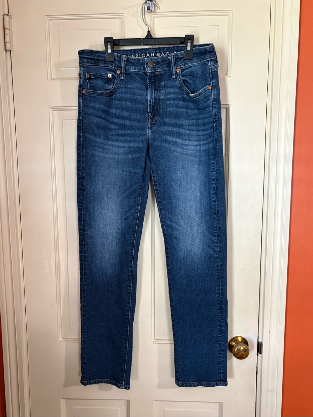 American Eagle Mens Jeans 32x32 Airflex + Slim Straight Fit Blue Denim